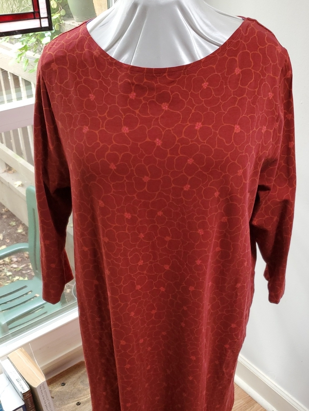 GUDRUN SJODEN Long-Sleeve Boatneck Floral XL - Curated By Rua'h Kibriya EUC